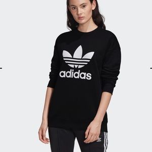 Adidas black and white crew neck sweatshirt
